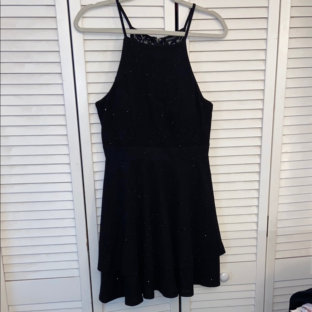 Three Hearts Black Mini Dress